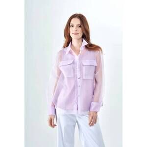 NEW INSIGHT sheer organza solid blouse in misty